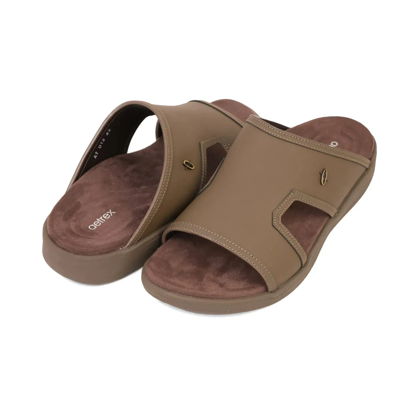 Aetrex Men's Suede Foot Bed Leather Sandals Truffle