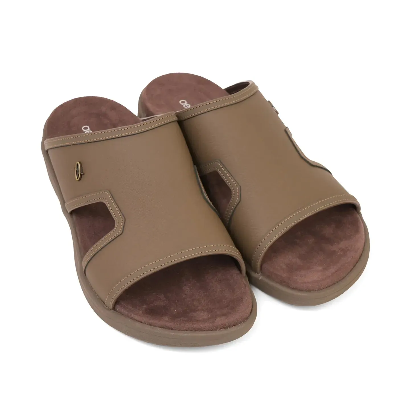 Aetrex Men's Suede Foot Bed Leather Sandals Truffle