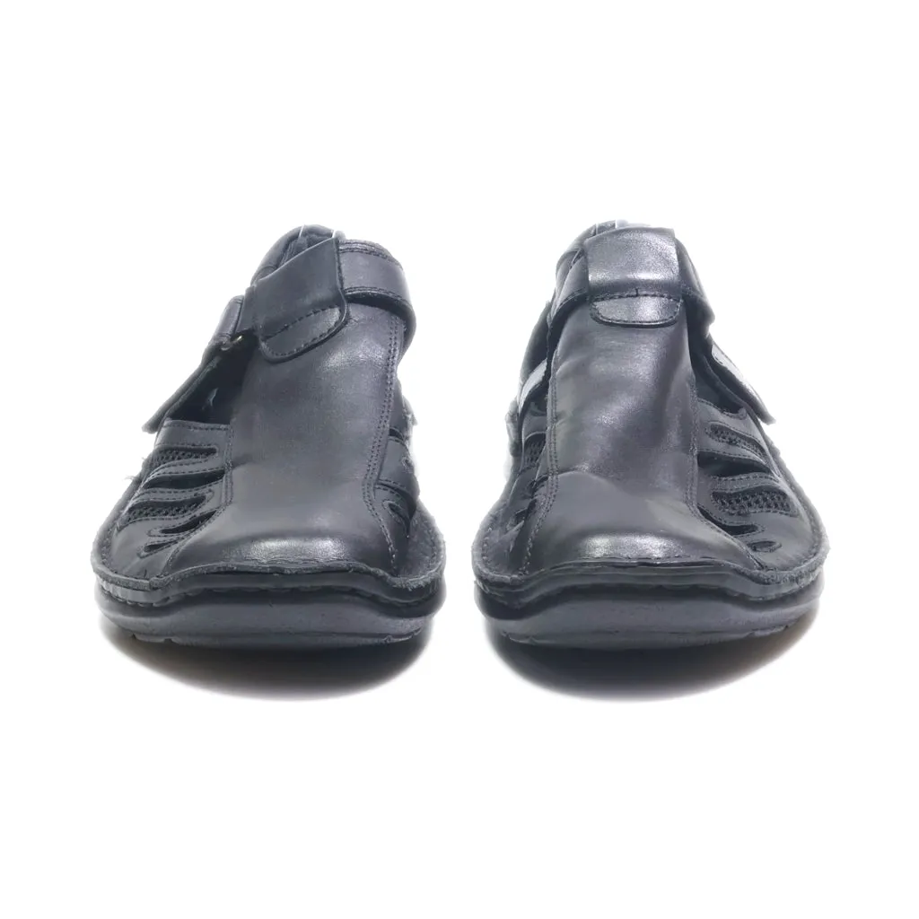 Airsoft Dress Sandals Leather Black Colour For Men