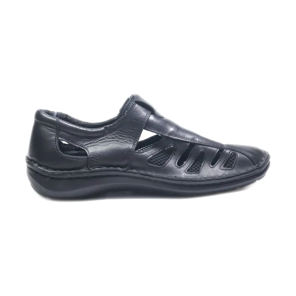Airsoft Dress Sandals Leather Black Colour For Men
