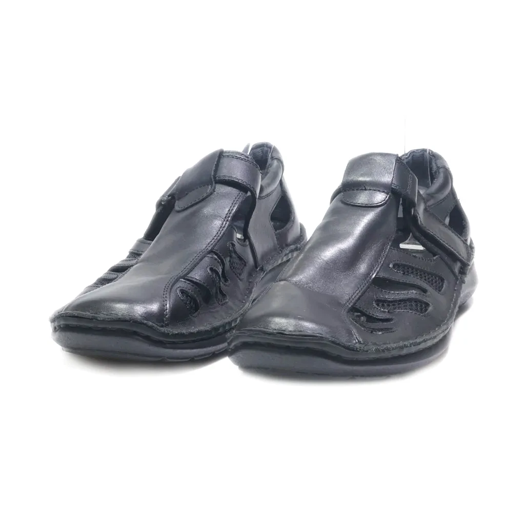 Airsoft Dress Sandals Leather Black Colour For Men