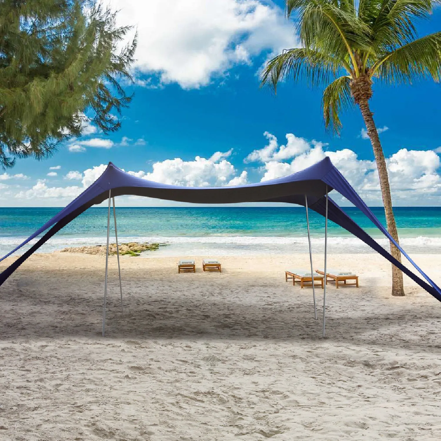 Alpha Camp 10x10 FT Sunshade Beach Tent Sun Shelter UPF 50  Portable Canopy Tent for 3-4 Person