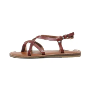 American Eagle Flat Sandals Leather Brown Colour For Women