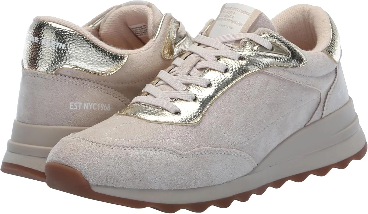 Anne Klein Womens Runner Faux Suede Lifestyle Casual and Fashion Sneakers