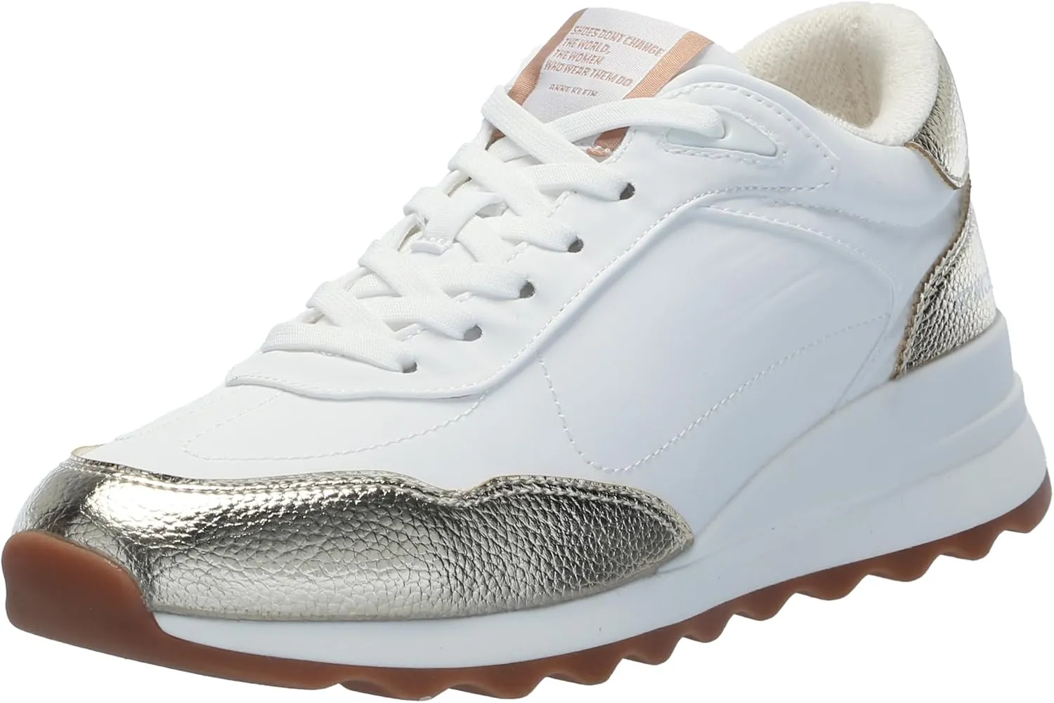 Anne Klein Womens Runner Faux Suede Lifestyle Casual and Fashion Sneakers