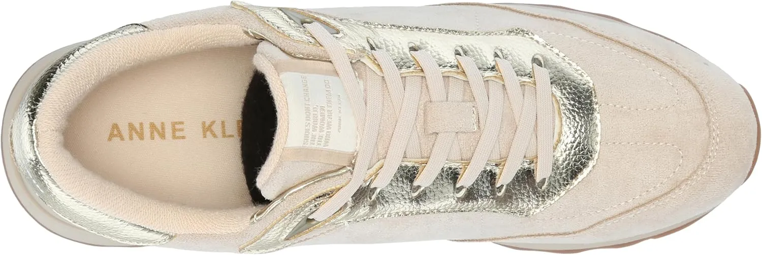 Anne Klein Womens Runner Faux Suede Lifestyle Casual and Fashion Sneakers