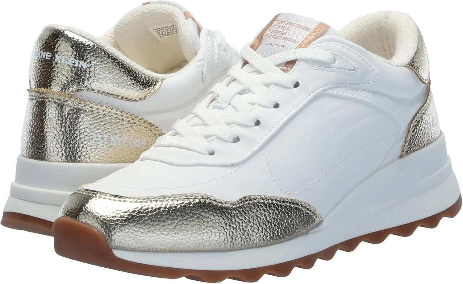 Anne Klein Womens Runner Faux Suede Lifestyle Casual and Fashion Sneakers