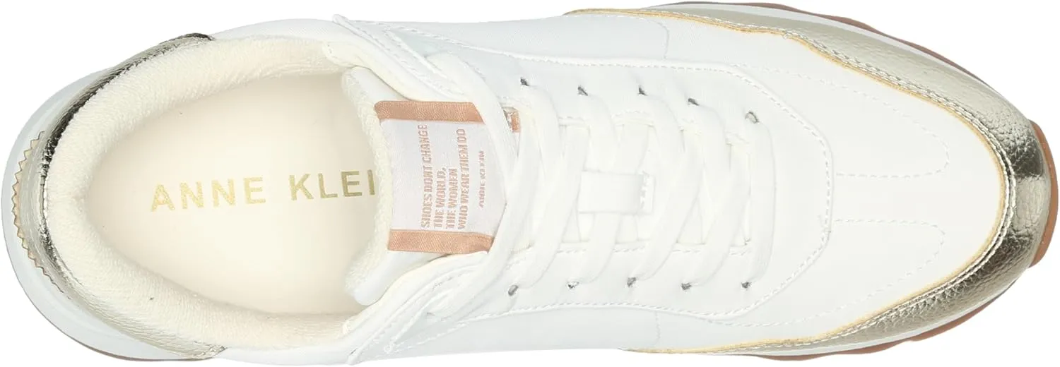 Anne Klein Womens Runner Faux Suede Lifestyle Casual and Fashion Sneakers