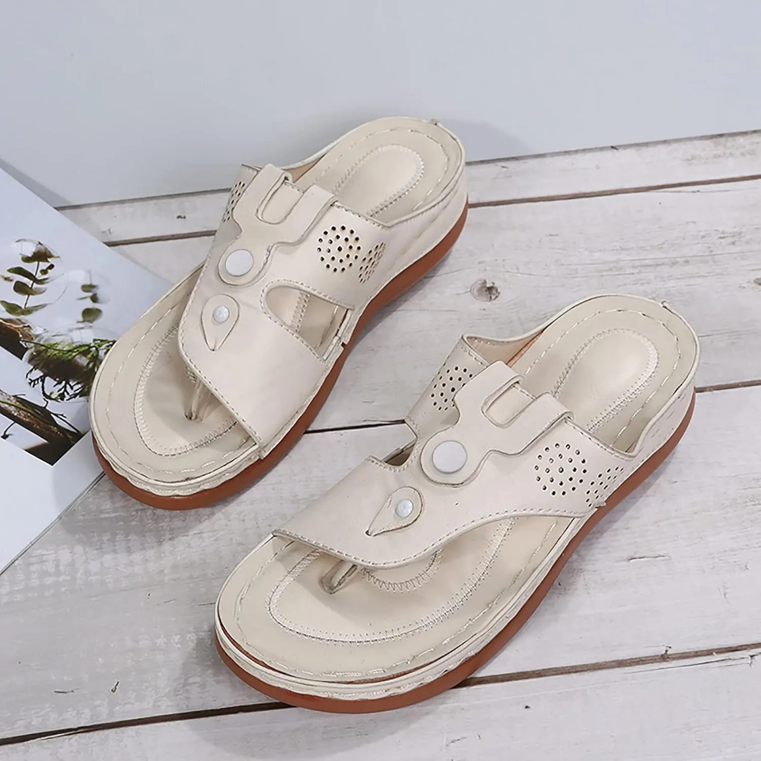 Arch Support Flip Flops for Women Orthopedic Recovery Sandals Comfortable Walking Shoes Summer Beach Casual Lightweight Yoga Mat Cushion Thong Sandals