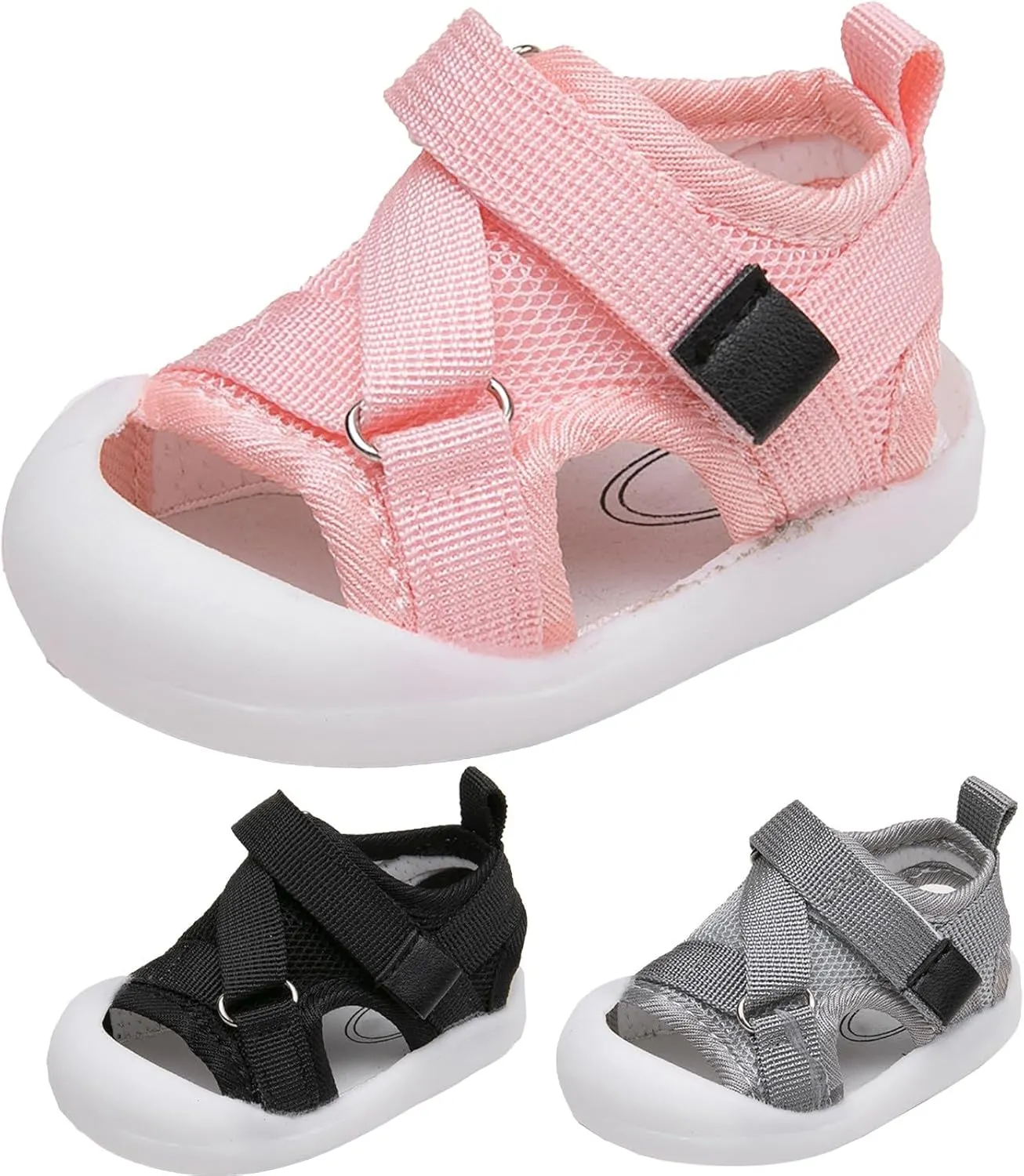 Baby Sandals for Boys Girls Lightweight Breathable Sport Flat Shoes Non Slip Soft Bottom Sneakers for Indoor/Outdoor