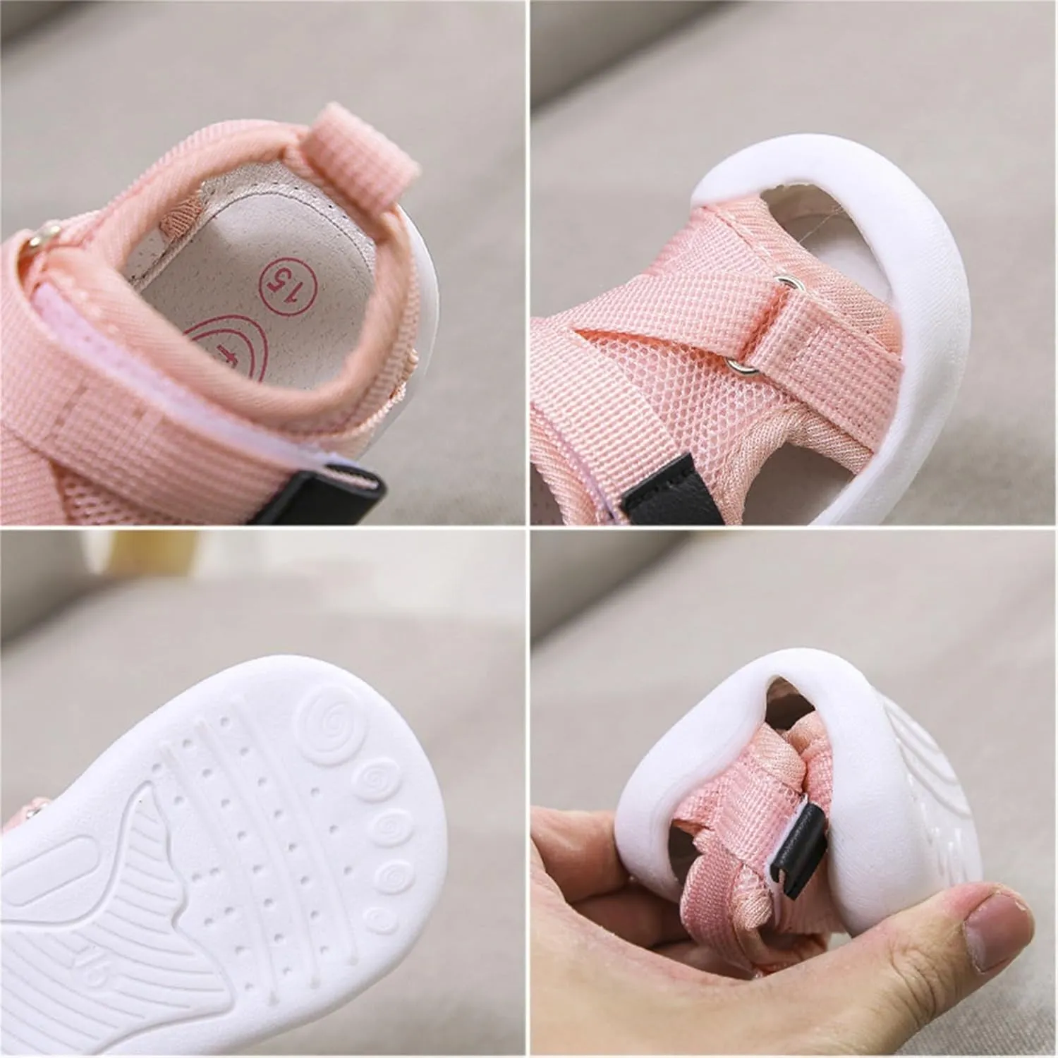 Baby Sandals for Boys Girls Lightweight Breathable Sport Flat Shoes Non Slip Soft Bottom Sneakers for Indoor/Outdoor