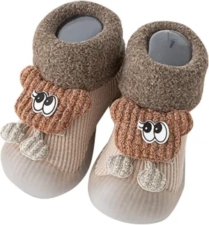 Baby Sock Shoes,Infant Boys Girls Animal Cartoon Socks Shoes Fleece WarmThe Floor Socks Non Slip Prewalker Shoes