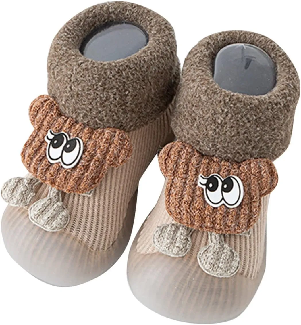 Baby Sock Shoes,Infant Boys Girls Animal Cartoon Socks Shoes Fleece WarmThe Floor Socks Non Slip Prewalker Shoes