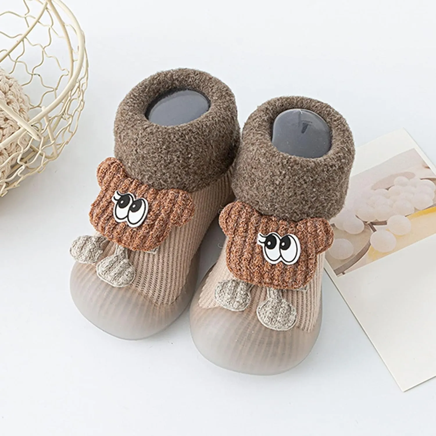Baby Sock Shoes,Infant Boys Girls Animal Cartoon Socks Shoes Fleece WarmThe Floor Socks Non Slip Prewalker Shoes