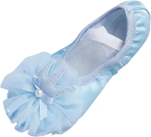 Ballet Shoes for Girls Satin Dance Practic Slippers Split Soft Leather Flat Sole Yoga Shoes Pik Ballet Shoes Girls