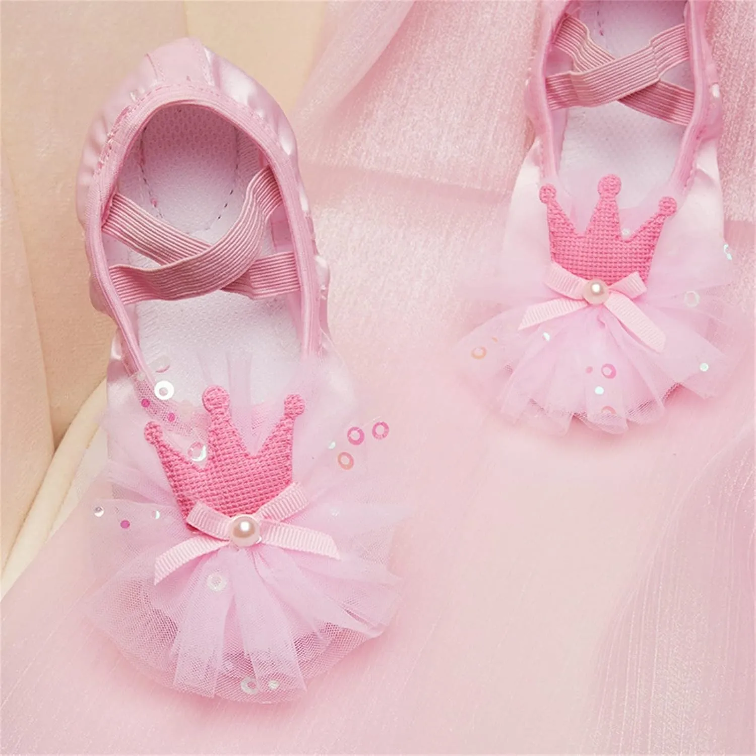 Ballet Shoes for Girls Satin Dance Practic Slippers Split Soft Leather Flat Sole Yoga Shoes Pik Ballet Shoes Girls
