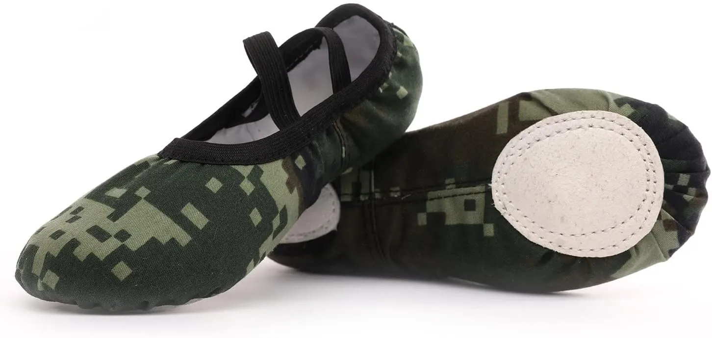 Ballet Shoes for Toddler Girls Slip On Dress Shoes Soft Lightweight with Elastic Laces for Gymnastics Yoga