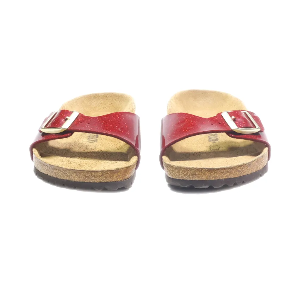 Birkenstock Madrid Flat Sandals Leather Red Colour For Women