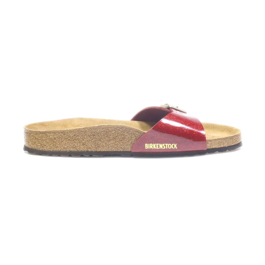 Birkenstock Madrid Flat Sandals Leather Red Colour For Women
