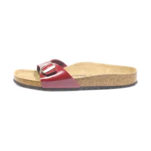 Birkenstock Madrid Flat Sandals Leather Red Colour For Women