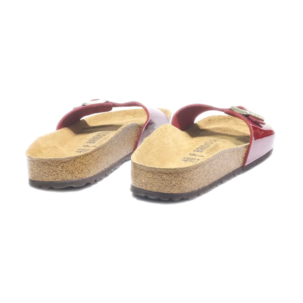 Birkenstock Madrid Flat Sandals Leather Red Colour For Women