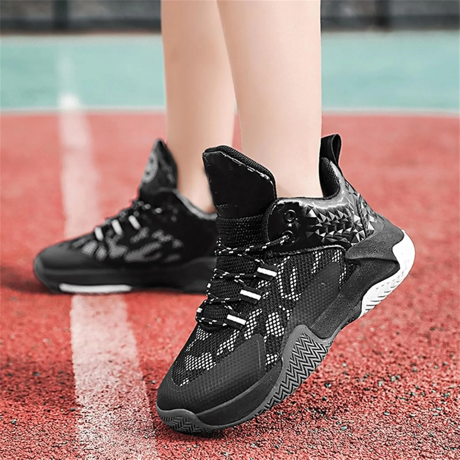 Boys Girls Basketball Shoes High Top Non-Slip Sport Sneakers Boys School Training Shoes Boys Athletic Shoes