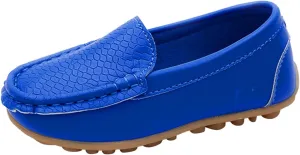 Boys Girls Loafer Shoes Soft Synthetic Leather Slip On Moccasin Flat Boat Dress Shoes Toddler Infant Platform