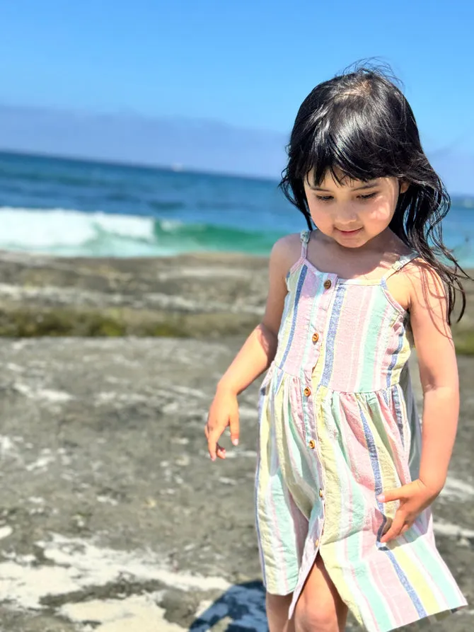 Brooklyn Dress - Aqua/Pink Stripe by Vignette