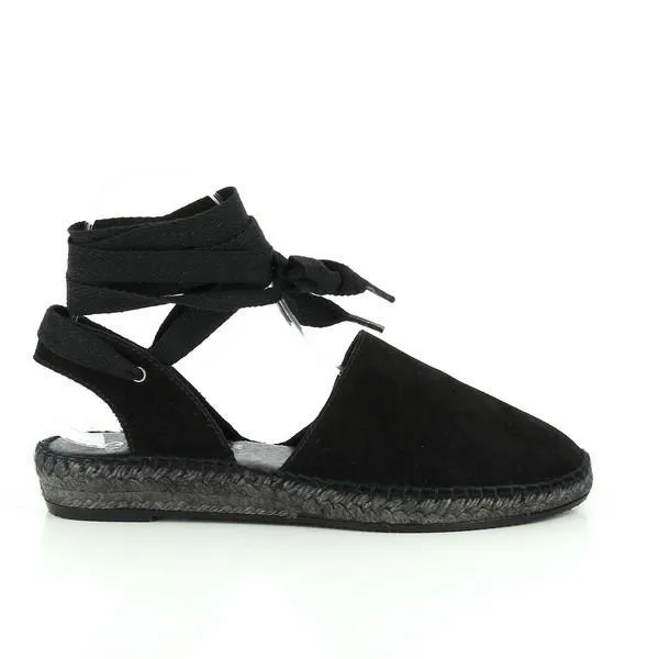 Calzanor 1947 Black Ankle Tie Espadrilles