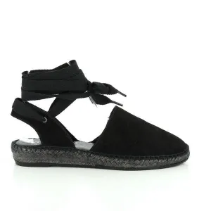 Calzanor 1947 Black Ankle Tie Espadrilles