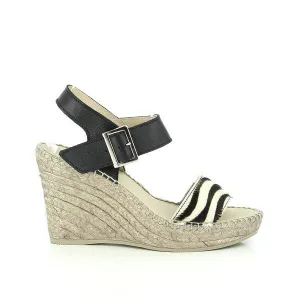 Calzanor 2238 Black & White Slingback Espadrilles
