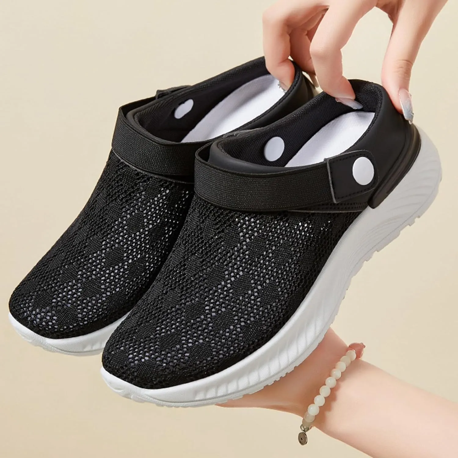 Canbebig Women's Quick Dry Garden Shoes Mesh Up Sandals Casual Slipper Beach Sandals Breathable Comfortable Lightweight Slippers Anti-Slip Pool Water Shoe