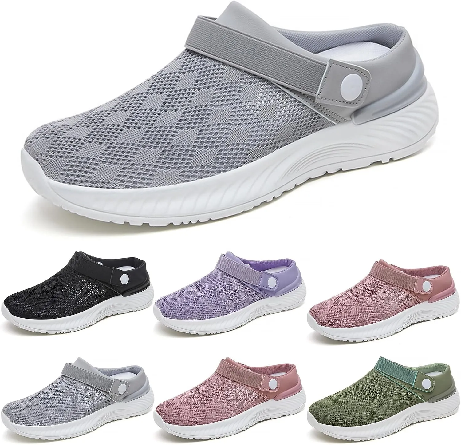 Canbebig Women's Quick Dry Garden Shoes Mesh Up Sandals Casual Slipper Beach Sandals Breathable Comfortable Lightweight Slippers Anti-Slip Pool Water Shoe