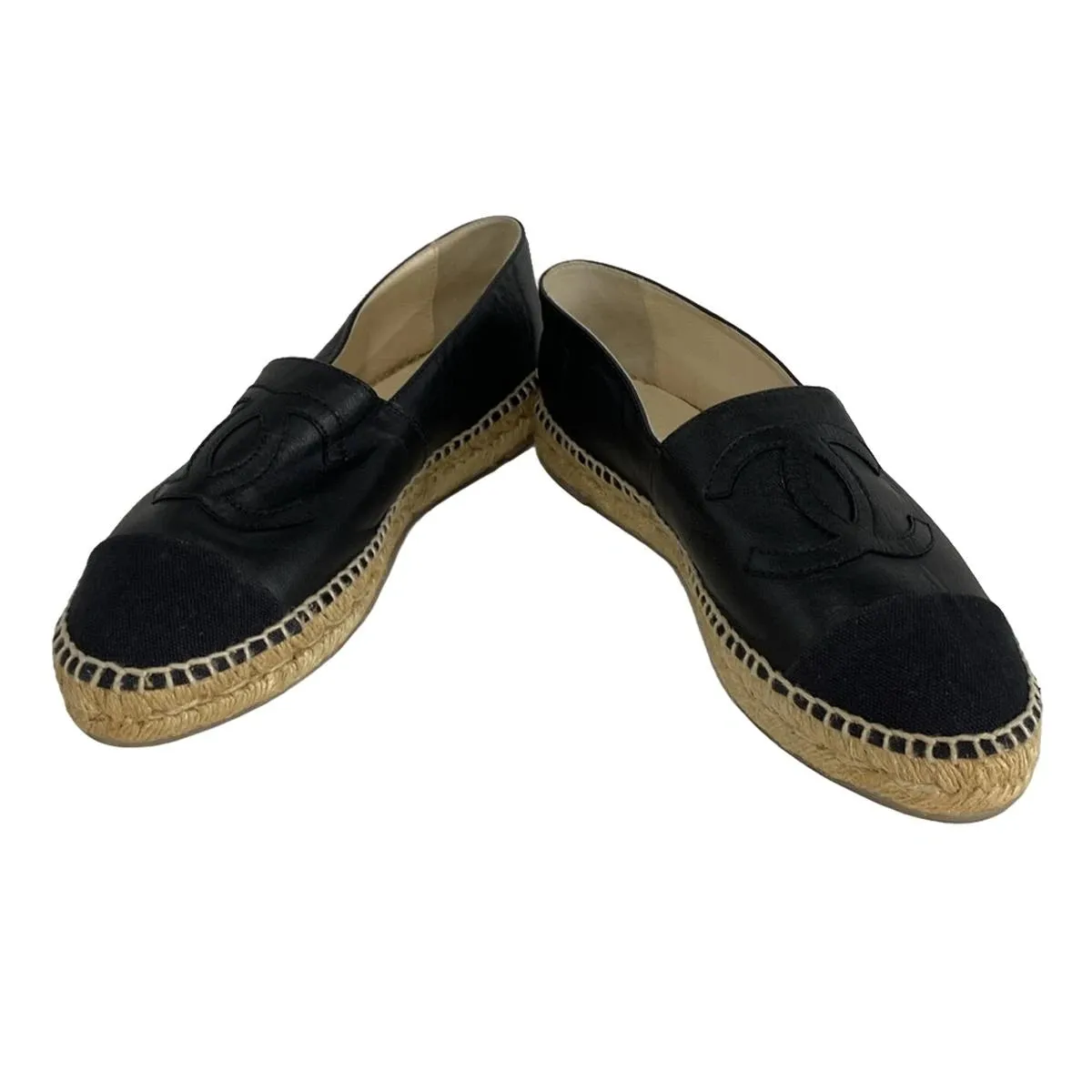 Chanel black espadrilles, size 39