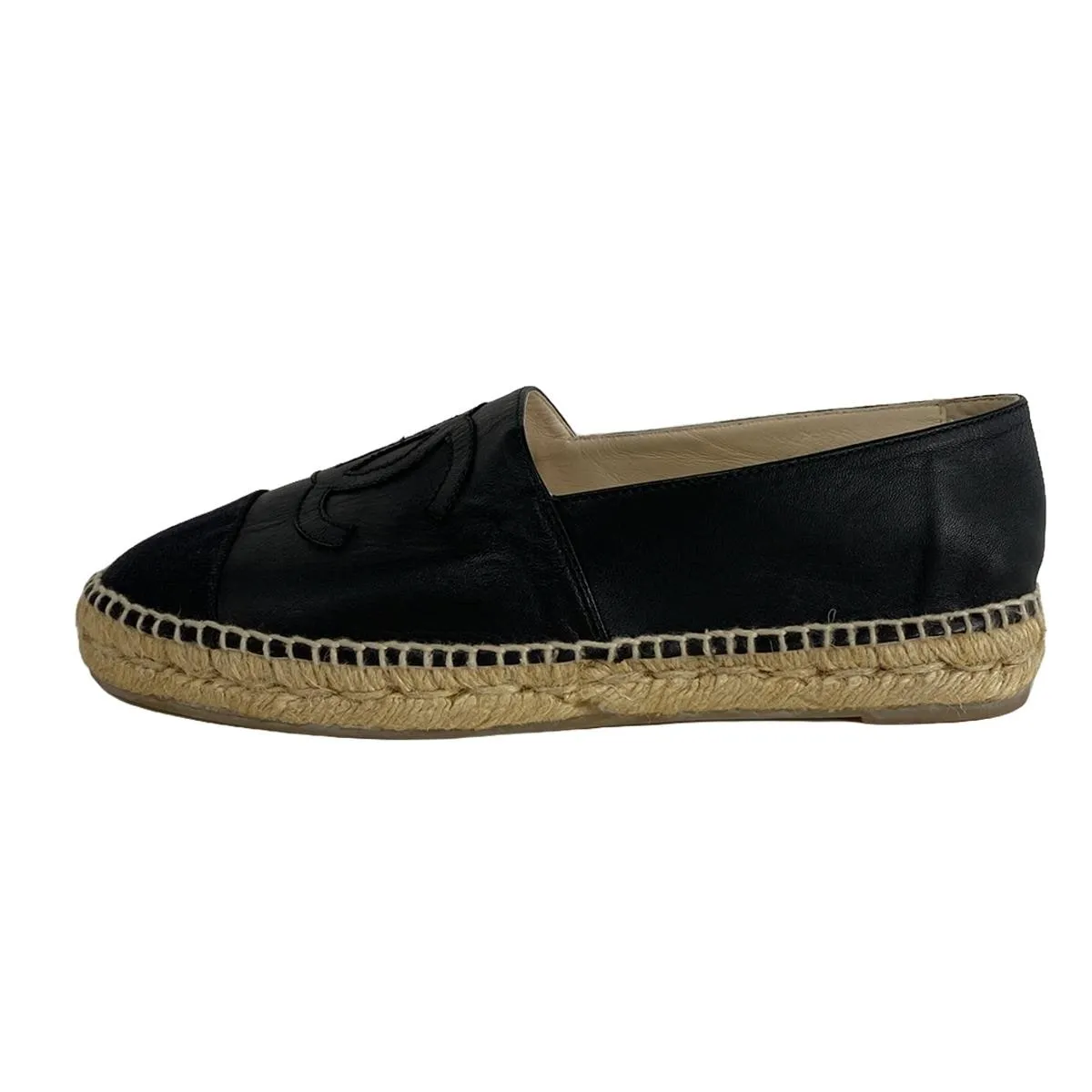 Chanel black espadrilles, size 39