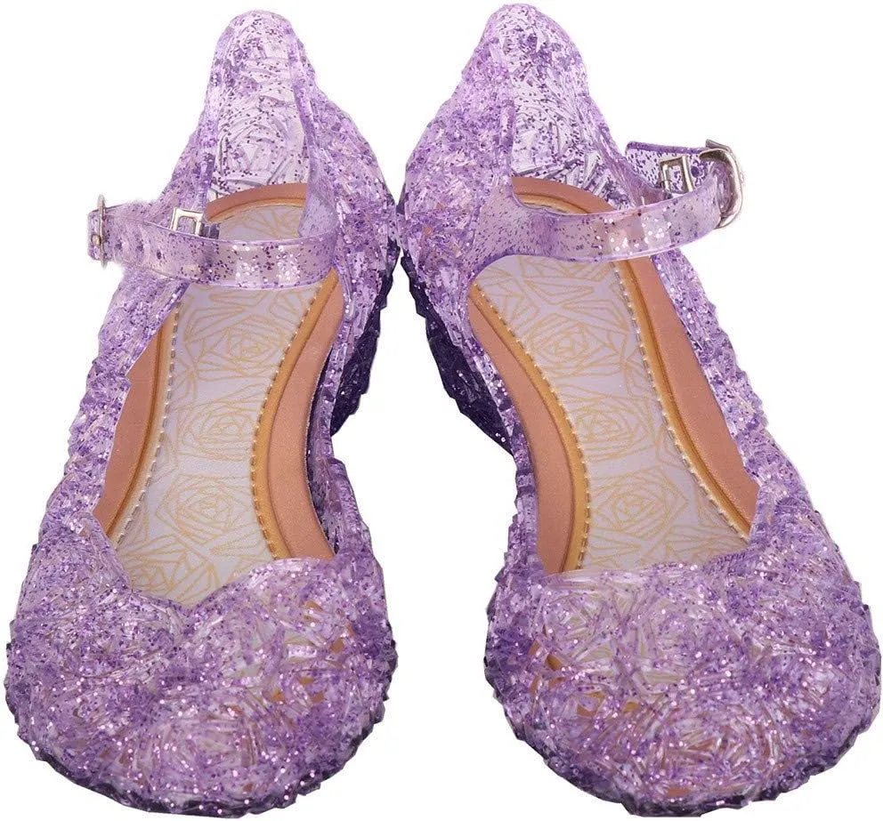 Chunky Jelly Sandals Kids Girls Dress Up Mary Jane lats Party Dance Single Shoes with Strap Princess Sandals
