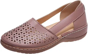 Comfortable Platform Sandals for Women Solid Round Head Closed Toe Hollow Out Breathable Slip-on Casual Shoes Summer Lightweight Wedge Sandalias