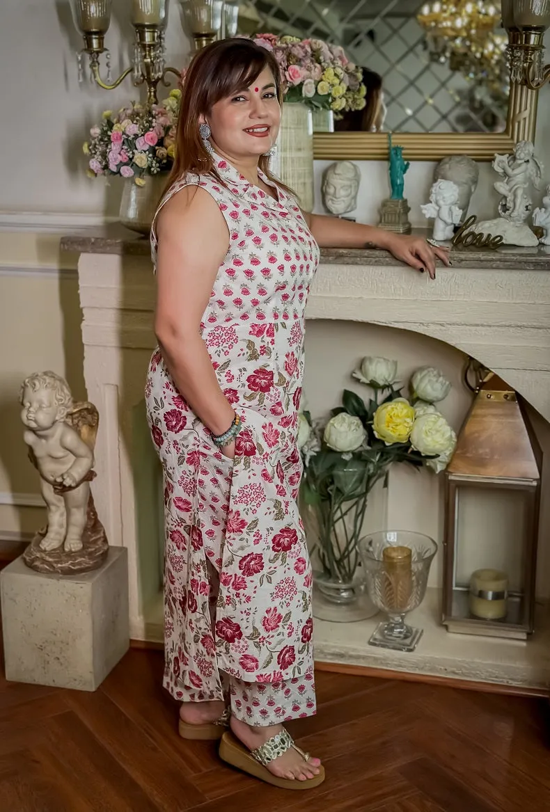 Confident  carring cotton coord set