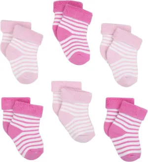 Country Kids Unisex Baby 6 Pack Striped Terry Bootie