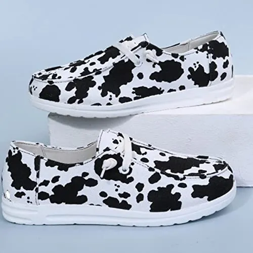 Cow Print or Leporad print Shoes New Canvas Sneakers for Women