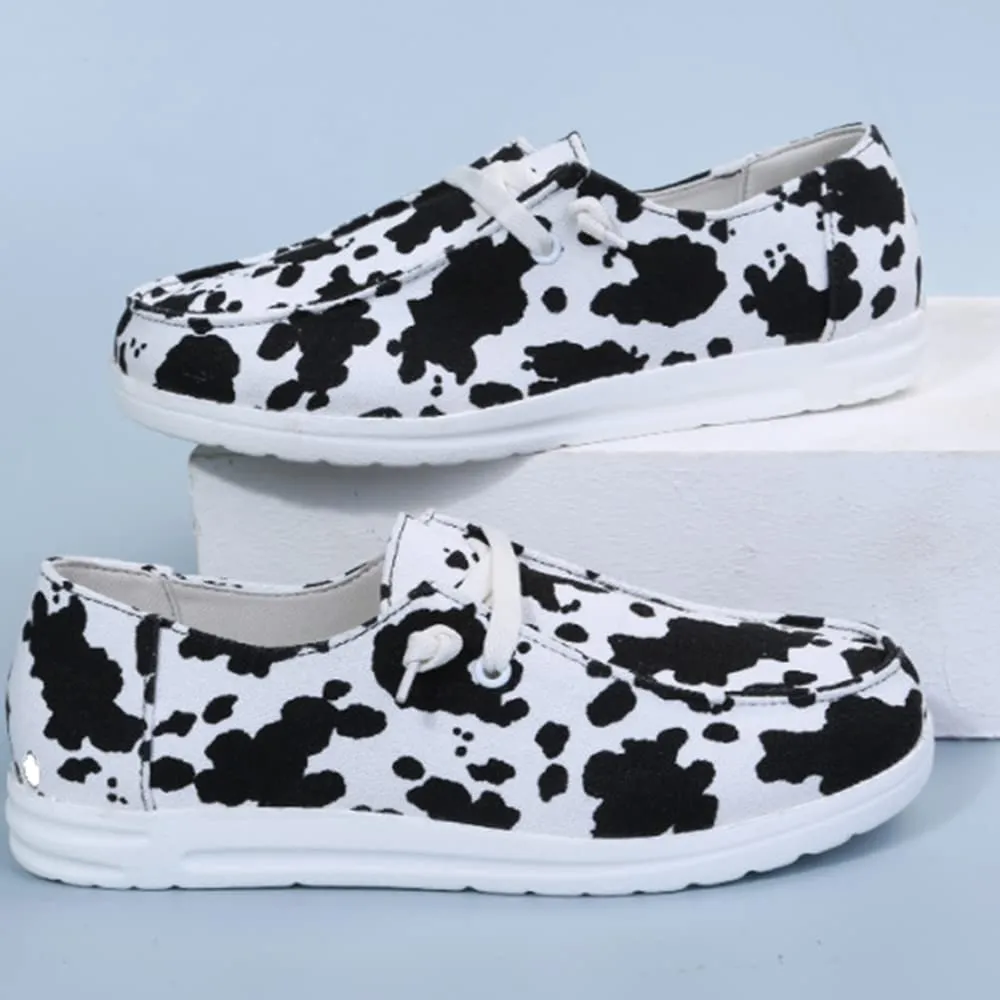 Cow Print or Leporad print Shoes New Canvas Sneakers for Women