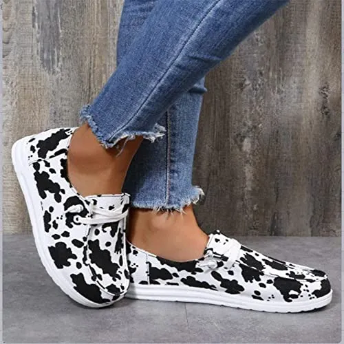 Cow Print or Leporad print Shoes New Canvas Sneakers for Women