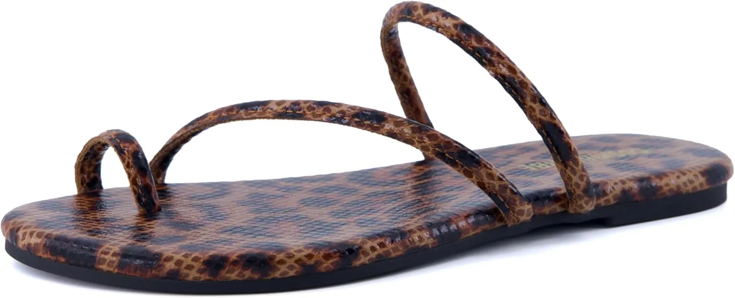 CUSHIONAIRE Resort Womens Minimalist Strappy Sandals  Lightweight Summer Flat Sandals with Cushioned Footbed