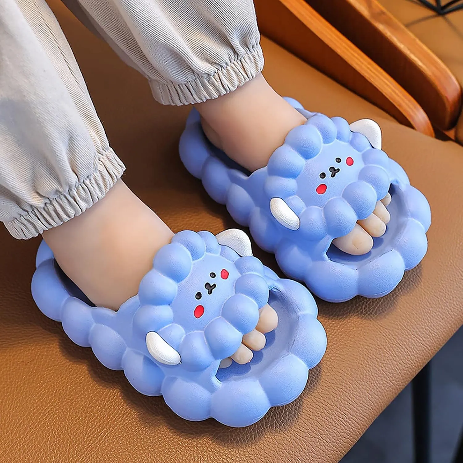 Cute Slide Sandals Kawaii Slippers Non-Slip Bathroom Spa Shower Sandals Comfort Lightweight Summer Water Shoes