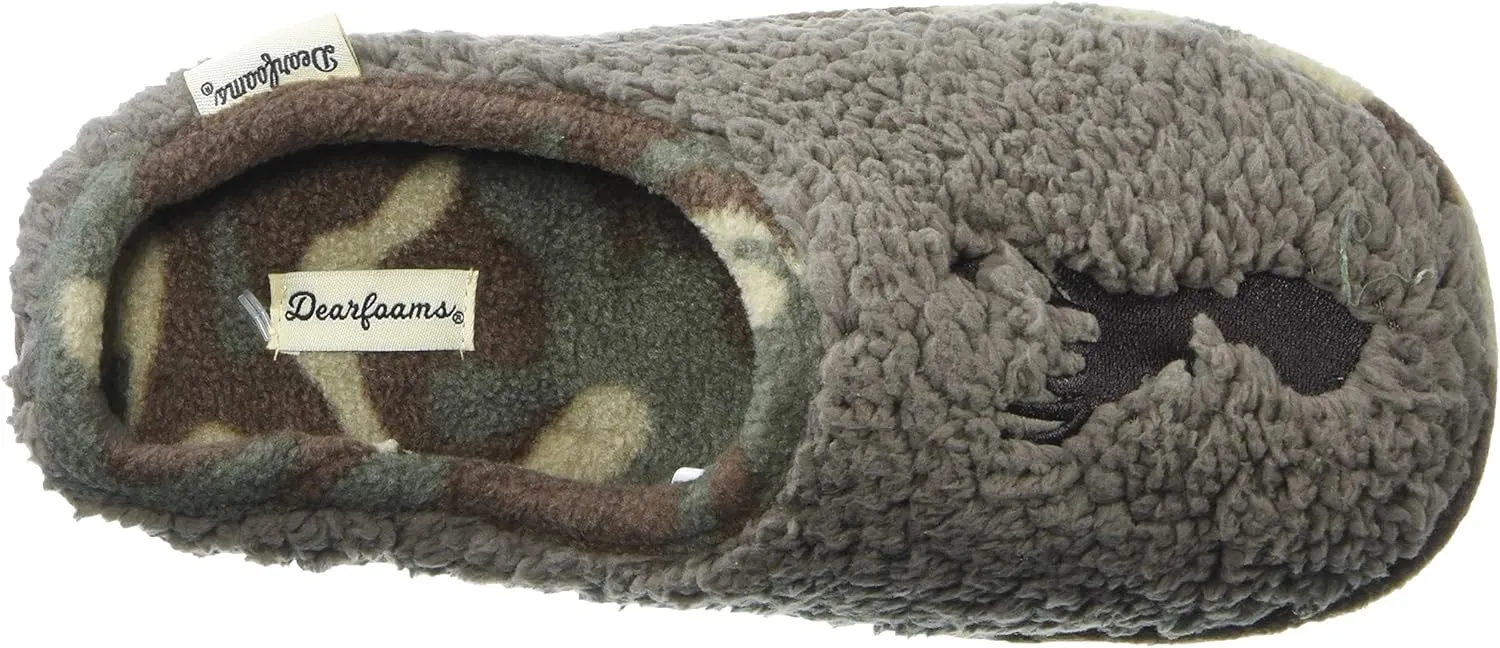 Dearfoams Unisex-Child Kids Toddlers Embroidered Animal Character Clog Slipper