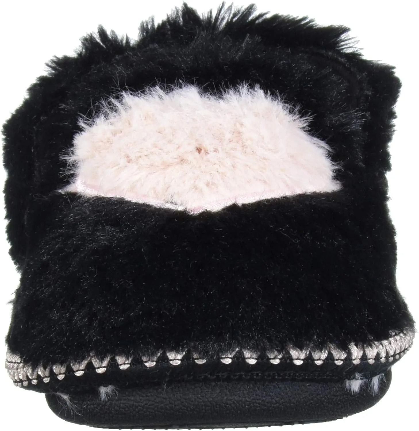 Dearfoams Unisex-Child Mia Kids faux faux fur Closed Back with Heart Detail Slipper