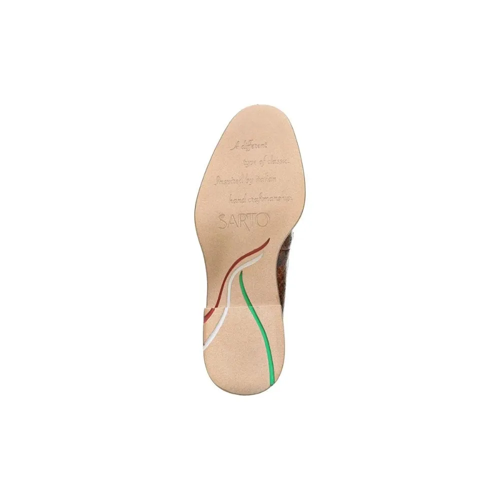 Eda Sienna Brown Leather Franco Sarto Loafer Flats