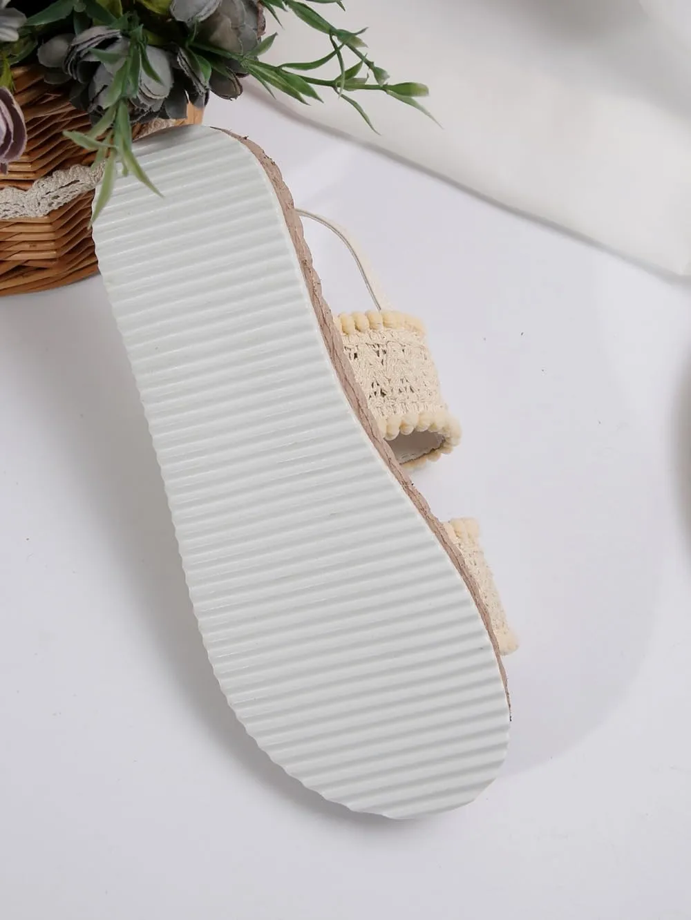Espadrilles Rattan Sandals for Women Platform Raffia Sandals Straw Woven Slingback Dress Shoes Slip on House Slippers Lightweight Breathable Open Toe Casual Walking Slides Summer Beach Party Vacation