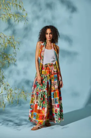 FRANCO FERRARI - COTTON TIERED MAX SKIRT