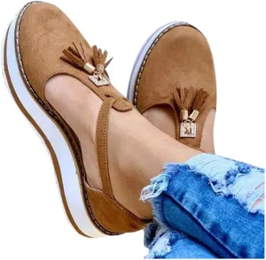 Gibobby Platform Sandals Espadrille,Women's Straps Platform Wedges Sandals Casual Summer Closed Toe Espadrilles Sandals